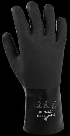 GLOVE PVC BLACK DOUBLE;DIP 12 IN ROUGH FINISH - General Purpose